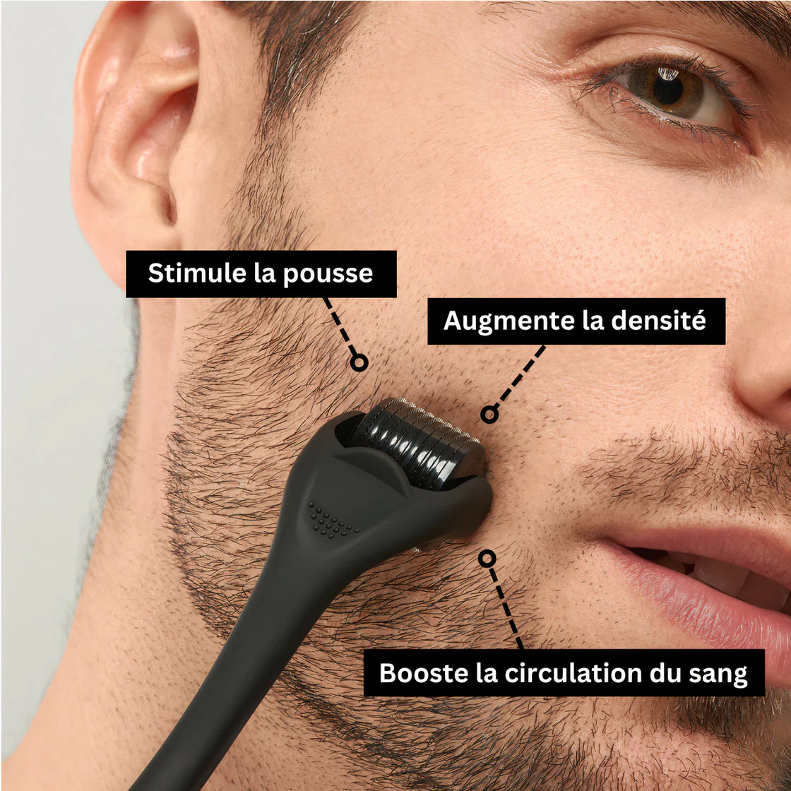 Dermaroller 540 — Barbe Dense & Cheveux Forts en 4 Semaines